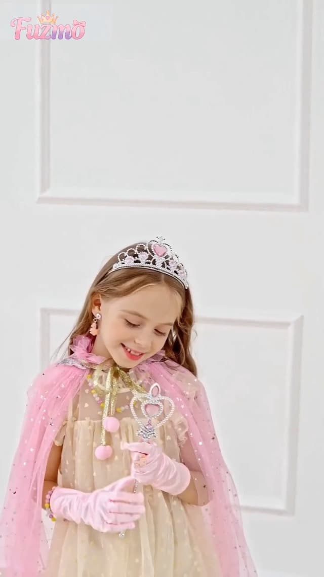 Toddler Dress Up Clothes with Accessories, Princess Toy for Kids Birthday Gift Light Up Princess Dress Up for Girls 3 4 5 6 Years Old B0F1N78G97