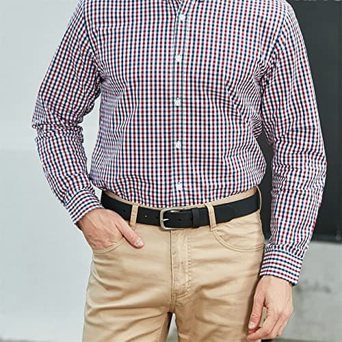 VATAN Men's Genuine Leather Casual Every Day Jeans Belts, Handmade Men Leather Belt with Gift Box