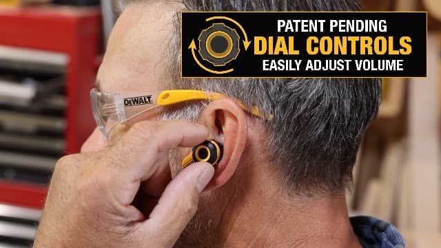 DEWALT Heavy Duty Bluetooth Jobsite Pro X2 ANC True Wireless Earbuds, Active Noise Cancelling Work Earbuds, Turn Dial Controls, 10Hr Runtime (40+ w/Case), 4 EQ Modes, IP54