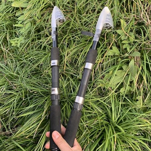 Tripquips Fishing Pole Combo, 6.9ft 2Pcs Telescopic Rods Set, Collapsible Fishing Rods, 2PCS Spinning Reel Set with Carrier Bag Freshwater Fishing Rod and Reel Combos Kits