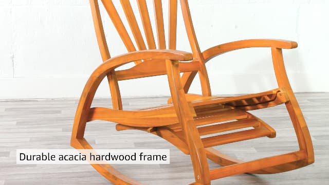 Christopher Knight Home Alva Outdoor Acacia Wood Rocking Chair with Footrest, Teak Finish