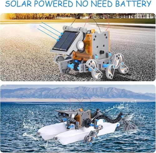 Toys for Ages 8-13,12 in 1 Stem Project Solar Robot Toy for 10 Years Old Autism Boy,Science Kits for Kids Age 8-14,Building Gear Toy Christmas Birthday Gift Idea for Boy Age 8 9 10 11 12 13 14