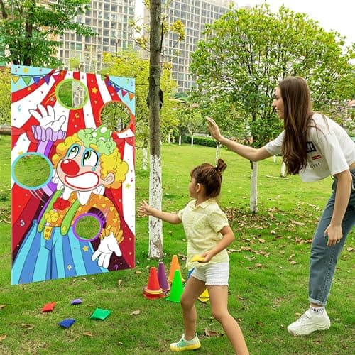 JOYIN 31PCS 3 in 1 Carnival Games, Easter Ring Toss Yard Set, Bean Bags, Cones - Outdoor Toys for Toddlers & Kids, Children's Indoor Play, Family Fun, Kids Party Cornhole Set, Lawn Games
