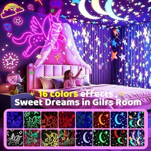 MINGKIDS Unicorn Toys Night Light for Toddler Girls,Unicorn Gifts Age 6-8,Unicorns and Starry Night Light Projector for Kids, Birthday Gift for 3-10 Year Olds Girls B08RHYX8CV