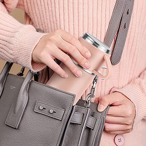 Stainless Steel Thermo 500ml/16.9oz Vacuum Insulated Bottle with Cup for Coffee Hot drink and Cold drink water flask.(Pink,Single)