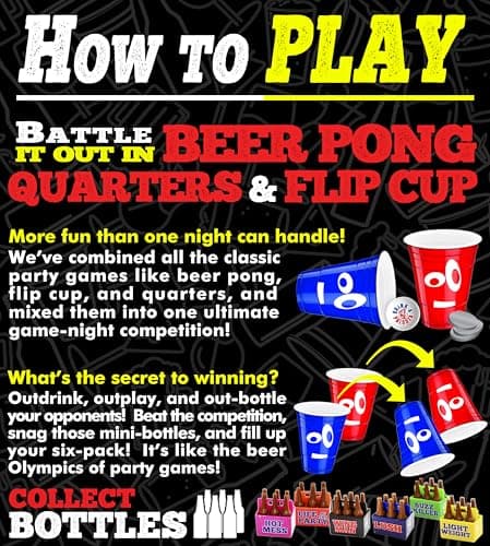 DRINK-A-PALOOZA: The Monopoly of Drinking Game | The Party Board Game that Combines Beer Pong, Flip Cup, Kings Cup, Drinking Card Games & More Fun Challenges
