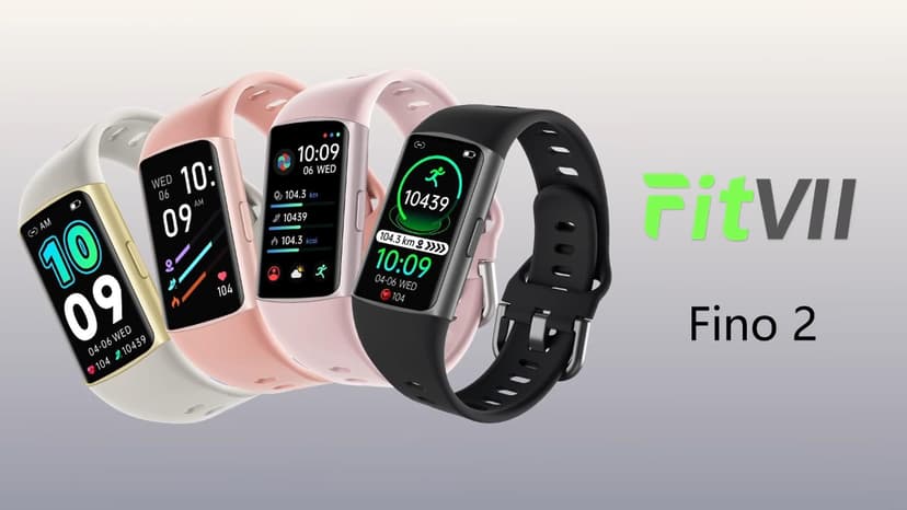FITVII FINO 2 Slim Fitness Tracker, Smart Watch with Blood Oxygen, Sleep Monitor, 24/7 Heart Rate & Blood Pressure, IP68 Waterproof Health Activity Trackers with Calories Step Counter for Women Men