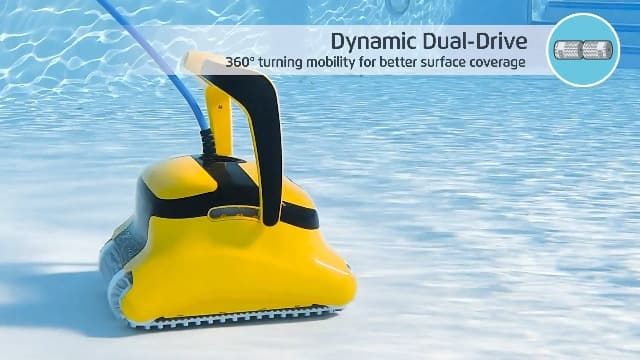 Dolphin Wave 60 Automatic Robotic Pool Vacuum Cleaner Includes Caddy, Wall Climbing Scrubber Brush, Top Load Filters, Ideal for Commercial Pools up to 50 FT in Length