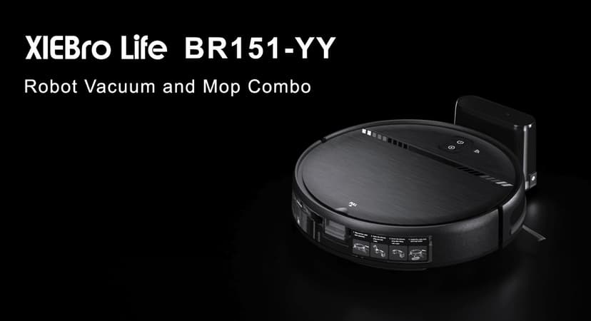 XIEBro Life Robot Vacuum and Mop Combo, Vaccum Robot 2 in 1 with WiFi/App/Voice, Schedule, Water Tank and Dustbin, Self-Charging, Slim, Ideal for Hard Floor, Pet Hair, Carpet