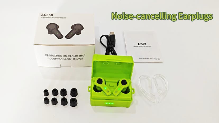 Electronic Shooting Ear Protection Earplug Active Noise Cancelling Earbuds for Shooting & Hunting, NRR 24dB, in Ear Hearing Protection for Gun Range (Green)