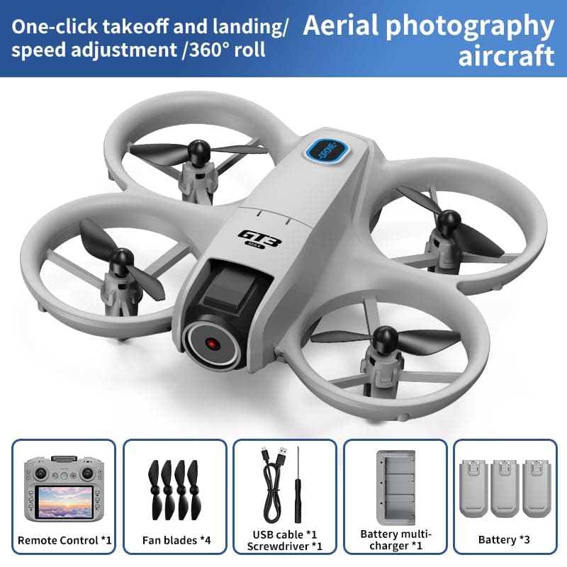 FPV Drone with HD Camera Sceen Remote Controller, Optical Flow Positioning & Intelligent Obstacle Avoidance Mini RC Quadcopter Beginner-Friendly Indoor Outdoor Aerial Photography GT3 Drone for Adults