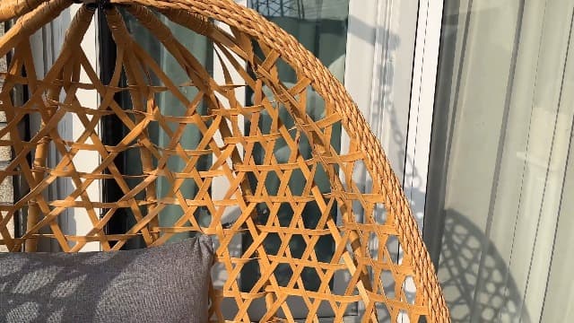 LEX CRAFT Egg Chair with Stand, Patio Wicker Hanging Chair, Hammock Swing Chair, 350LBS Capacity for Bedroom, Balcony, Garden (YE-GR)
