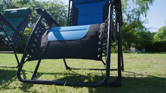 Colegence Oversized Padded Zero Gravity Lounge Chair, Foldable Patio Anti Gravity Reclining Chairs Folding Lawn Recliner with Cup Holder for Yard, Camping, Outdoor, Support 350 LBS, Black