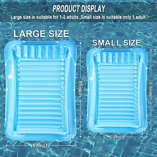 Inflatable Pool Floats Lounger for Adults, Blow Up Tanning Pool Raft Sun Tan Tub with Inflatable Pillow for Family Outdoor, Garden, Backyard Summer Water Party (14+ Year Old)