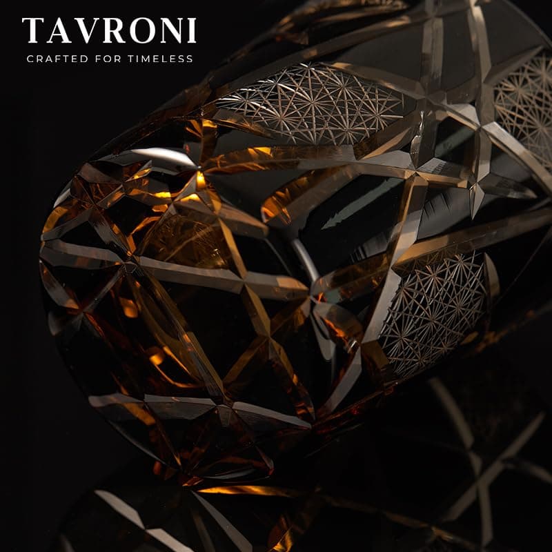 Old Fashioned Edo Kiriko Whiskey Glass Set of 2 – 9 oz Handmade Japanese Cut Crystal Tumblers for Bourbon, Scotch, Cocktail, Liquor – Premium Gift Boxed Drinkware for Men, Dad, Husband