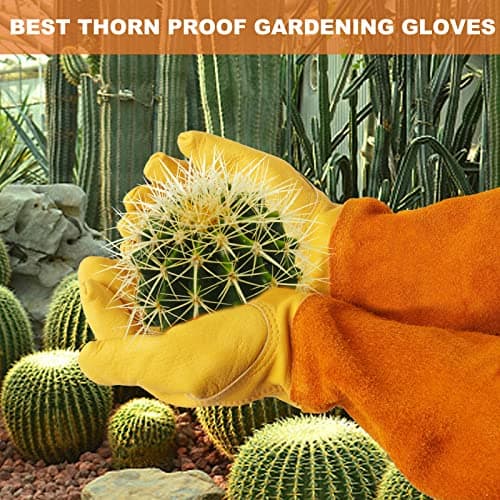 Long Gardening-Gloves Women/Men-Thorn proof Rose Pruning Heavy Duty Gauntlet, Best Garden Gifts for Gardener-L