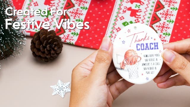 ZAGKOO Basketball Coach Ornament 2025 - Coaches Christmas Ornaments for Men and Women - Basketball Coach Gifts - Sports Thank You and Appreciation Gift Ideas - Ceramic Xmas Tree Ornament Decoration