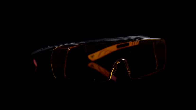 NoCry Blue Light Blocking Safety Glasses Over Eyeglasses with 100% UV Protection — UV Light Protection with Anti-Fog & Anti-Scratch Lenses; ANSI Z87.1 Certified — Adjustable Temples with Anti-Slip Tip