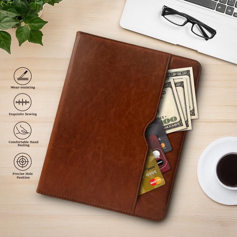 Leather Cases for IPad Pro 12.9 Case 6th/5th/4th/3rd Generation - Protective Multi-Angle Folio with Pencil Holder & Pocket - Auto Wake/Sleep, Premium PU Leather Cover - Brown