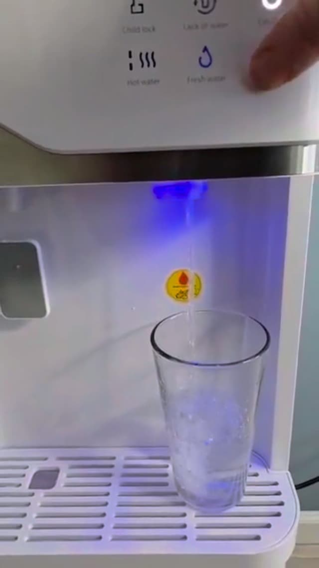 IKT 4-in-1 Hot/Cold Water Cooler with Ice Maker, 5 Gal, Bottom Load, Bullet Ice 22lbs Per Day Innovative Slim & Sleek Design for Home or Office White