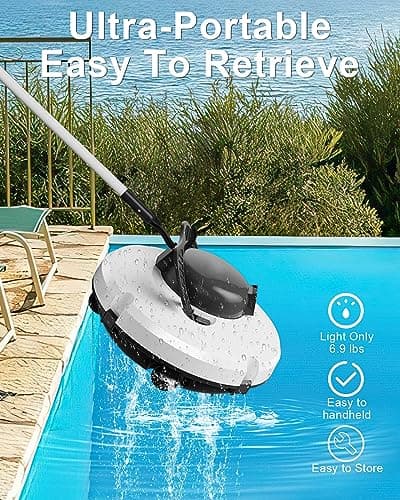 GMAPLAE Cordless Pool Vacuum for Above Ground Pool, Robotic Pool Cleaner with Dual Motors Strong Suction, 120 Mins Runtime, Auto-Parking, Pool Cleaner Robot for Inground Flat Pools Up to 1000 Sq.Ft