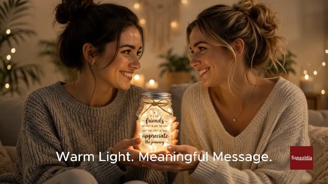 Birthday Gifts for Friend Women, Christmas Thanksgiving Gift for Her and Long Distance Friends Best Friend Gift for Women, Friendship Gifts for Women, Mason Jar Light B0H3JZHMVG