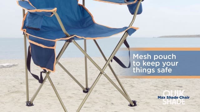 Quik Shade Max Shade High and Wide Folding Camp Tilt UV Sun Protection Canopy Chair