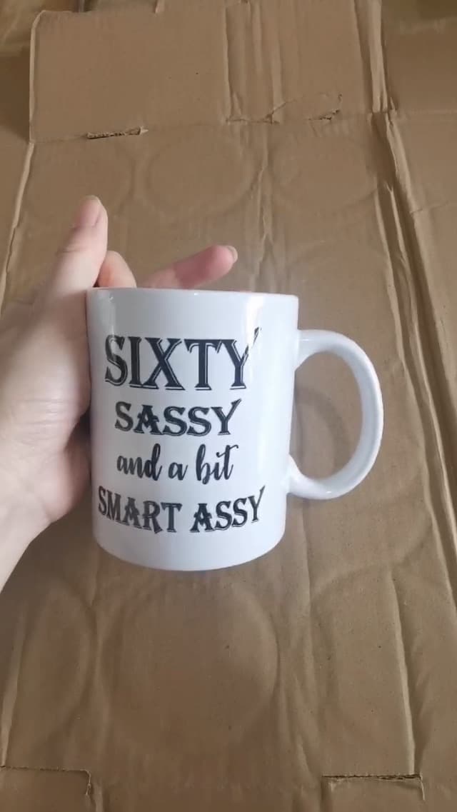 60 Birthday Gifts for Women - Sixty Sassy And A Bit Smart Assy - 11 oz Coffee Mug 60th Birthday Mug 60th Gift Ideas to Wife, Grandma, Mom, Daughter, Sister, Friend