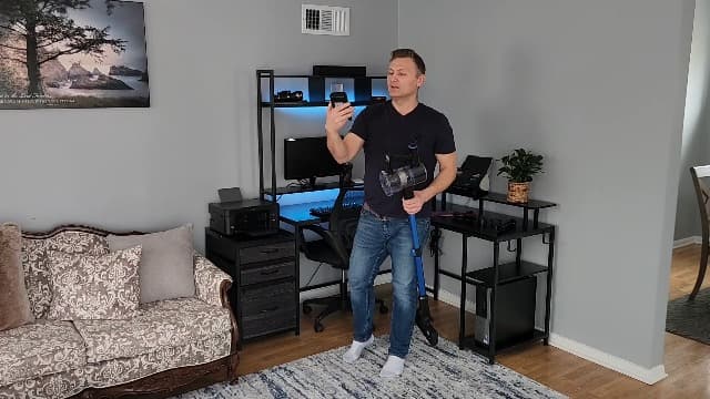 Cordless Vacuum Cleaner, 45KPA 8 in 1 Lightweight Vacuum Cleaners for Home, 50Mins Anti-Tangle Stick Vacuum, LED Display, Rechargeable Vacuum for Pet Hair/Carpet/Floor (Blue)