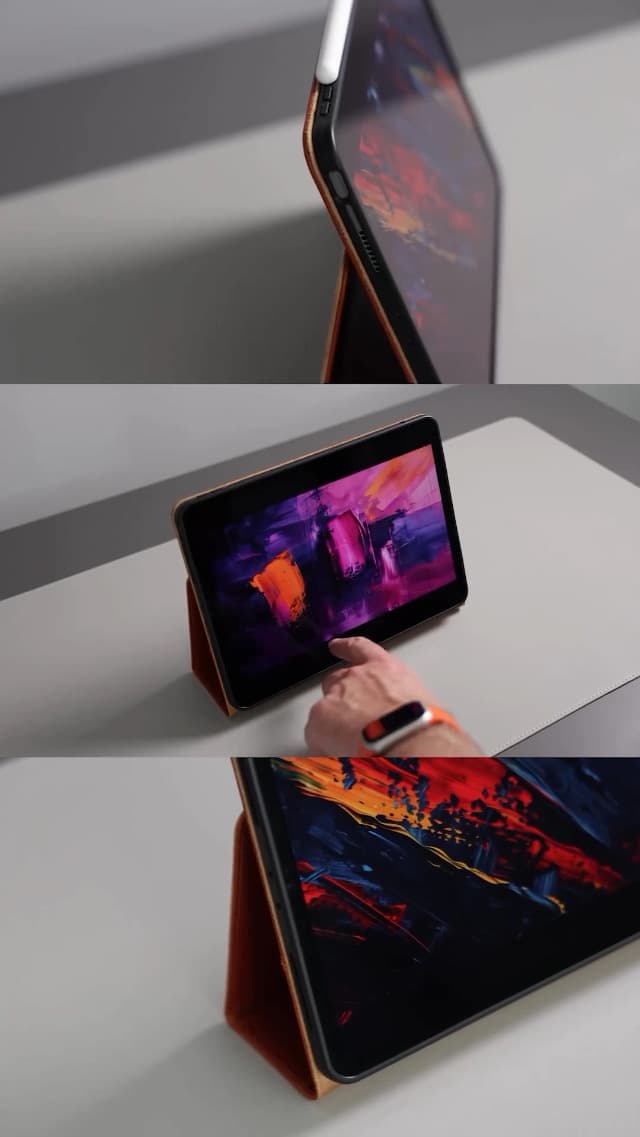 Casemade Real Leather Case Compatible with iPad Pro 11” 1st/2nd/3rd/4th Gen (2018/2020/2021/2022) - Full-Grain Leather Cover, Auto Sleep/Wake, Dual Stand Position (Tan)