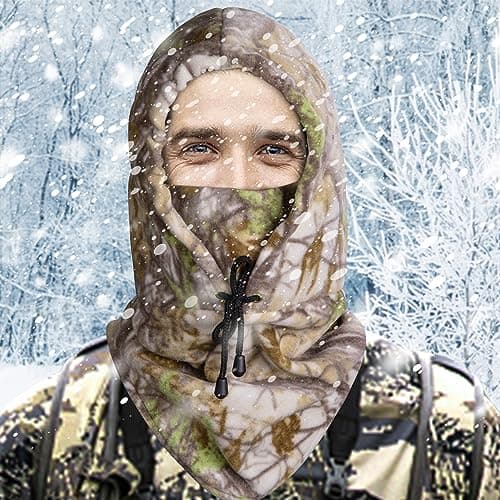 Watayo Hunting Face Mask for Cold Weather- Winter Camouflage Balaclava Face Mask- Hunting Trapper Hat Headwear for Men Women
