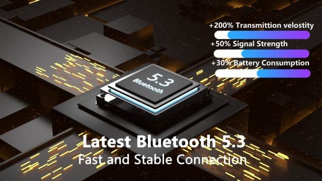 Wireless Earbuds, Bluetooth 5.3 Headphones Bass Stereo, 48Hours Playtime, 4 ENC Mic Clear Calls, Noise Cancelling Ear Buds with LED Display Charging Case,IPX7 Waterproof Earphone for Android iOS Black