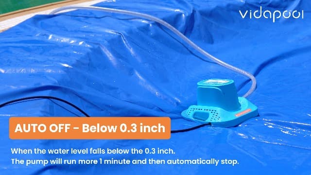 1/2 HP Pool Cover Pump Automatic On Off, Submersible Sump Pump Inground/Above Ground, 2169 GPH Water Removal Pump with 25 Feet Power Cord for Swimming Pool, Pond, Basement, Window Well