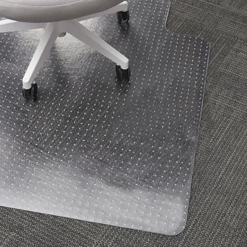 Staples Office Chair Mat, Clear Floor Mats with Lip, Flat-Pile Carpets, Extended Under-Desk Coverage, 35.5" x 47.5 Inch, Smooth Glide