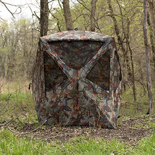 Barronett Blinds Prowler 300, Portable Hunting Blind, Tall Hub Blind, Shoot While Standing, Lightweight, 2-Person, Bloodtrail Woodland, 80” x 75” x 75”, PR300BT