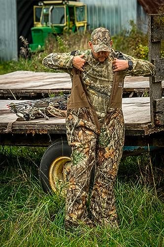 Realtree Men's Camo Hunting Insulated Water Resistant Breathable Midweight Super Warm Bibs Coveralls