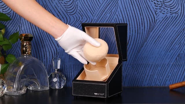 TRIPLE TREE Single Watch Winder for Automatic Watches, with Super Quiet Japanese Motor, 4 Rotation Mode Setting, Flexible Plush Pillow Fit Lady and Man Watches
