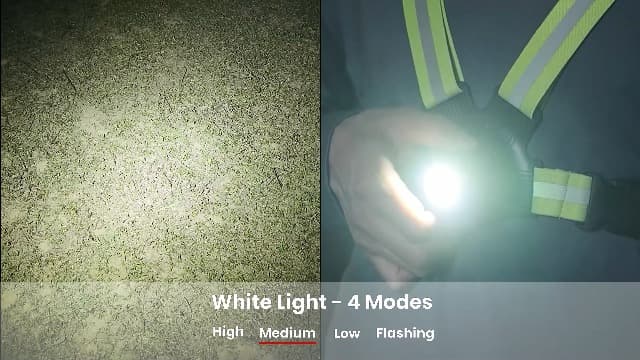 Running Lights for Runners, 500 Lumens Running Light with 45° Adjustable Tilt, 360° Reflective Vest & IPX4 Waterproof Rechargeable Light Up Gear for Night Walking/Cycling/Jogging/Hiking