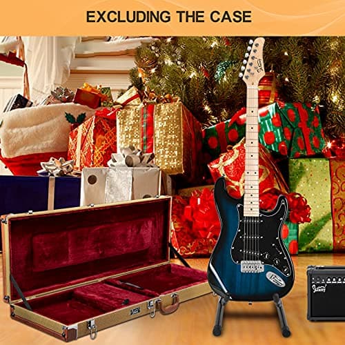 GLARRY Full Size Electric Guitar for Music Lover Beginner with 20W Amp and Accessories Pack Guitar Bag (DARK BLUE, 39" Right Handed)