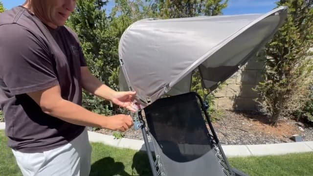 Universal Wind-Resistant Chair Umbrella Canopy, Foldable Portable UPF 50+ Sun Shade Attachment with Adjustable Clamp, Fits Most Beach, Camping, Lawn, Sports, Tanning, Zero Gravity Chairs, Patented