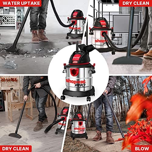 Shop-Vac 5 Gallon 4.5 Peak HP Wet/Dry Vacuum, Stainless Steel Tank, Portable Shop Vacuum with Filter, Hose and Accessories for Garage, Workshop. 5920588