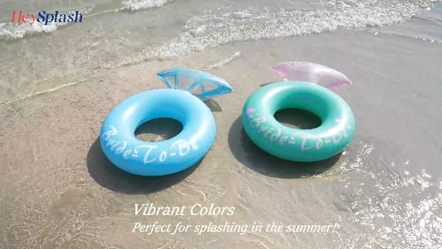 HeySplash Pool Floats, Inflatable Diamond Ring Pool Float, Large Engagement Ring Floatie for Bachelorette Party, Swim Tube River Lake Wedding Bride Stagette Decor Fun Toy Raft for Adults,Yellow