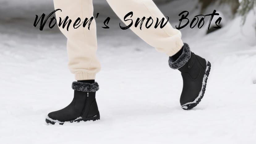 SHIBEVER Women's Snow Boots Winter Fur Lined Waterproof Anti-Slip Booties Women Ankle Snow Boots
