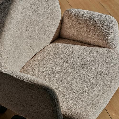 Branch Softside Mid Century Modern Office Chair, Boucle Fabric - Removable Arms with Luxury Cloud-Like Comfort - Adjustable Height - Integrated Lumbar Support - Oatmeal
