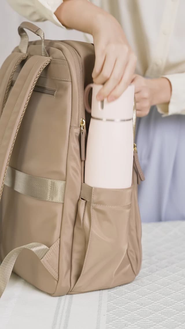 GOLF QUALITY Travel Backpack for Women Personal Carry On Bag Business Weekender Hiking Multilayer Laptop Bag,16 Inch,Apricot