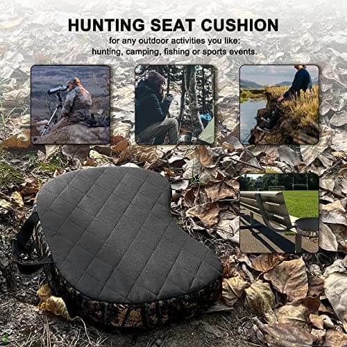 URMONA Portable Hunting Seat Cushion, 11.4 x 15.7 x 2.8in Thickening Lightweight Outdoor Cushion, Waterproof Sponge Dirty Proof Pad for Hunting, Camping, Stadium, Outdoor Sports, Fishing
