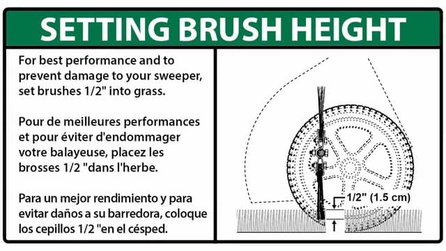 Agri-Fab 45-0320 42" Tow-Behind Lawn Sweeper, 12 cu. ft Hopper Bag Capacity; Leaf & Grass Catcher, with Adjustable Brush Height and Easy to Use Dumping Rope