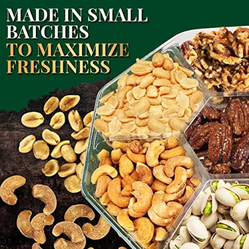 Holiday Nuts gift Basket - With a Variety of Freshly Roasted Nuts - Beautifully Packaged Gift Baskets for Men, Sympathy Basket For Dad, Christmas Healthy Gift.