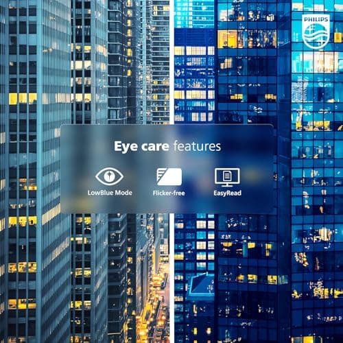 Philips 221V8LB 22 inch Class Thin Full HD (1920 x 1080) Monitor, 100Hz Refresh Rate, VESA, HDMI x1, VGA x1, LowBlue Mode, Adaptive Sync, 4 Year Advance Replacement Warranty