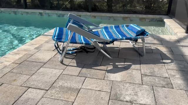 PASAMIC Backpack Beach Chair for Adults Portable, Lay Flat Reclining Beach Chair with 5 Positions, Tall Heavy Duty Folding Chairs with Cup Holder, Cooler Pouch, Towel Bar, Multicolor Stripe